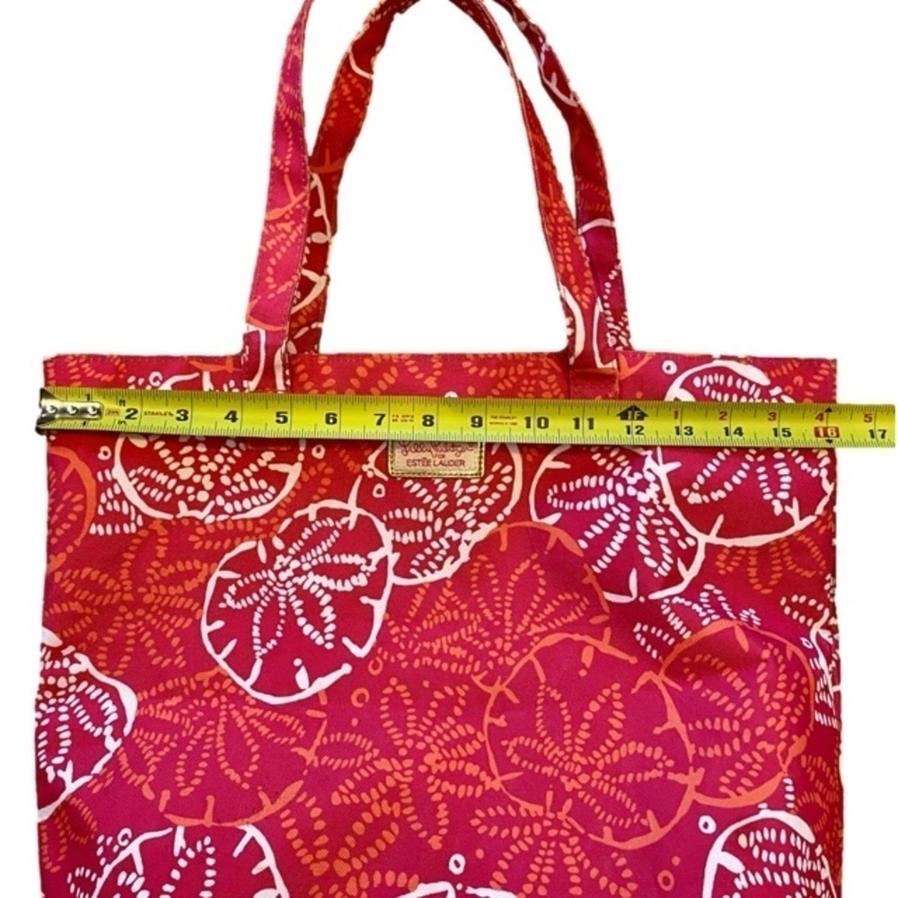 LILLY PULITZER for Estee Lauder Sand Dollar Tote Pink/Orange - Picture 7 of 9